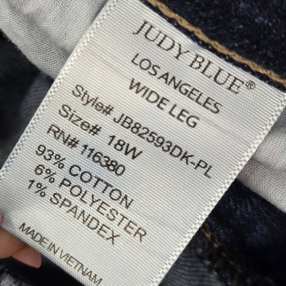 Judy Blue Women Jeans 18W Denim Wide-Leg JB82593DK-PL  Distressed - Picture 5 of 16